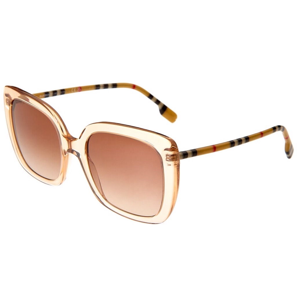 Nwt Burberry Unisex 54mm Sunglasses In Peach/Brown
